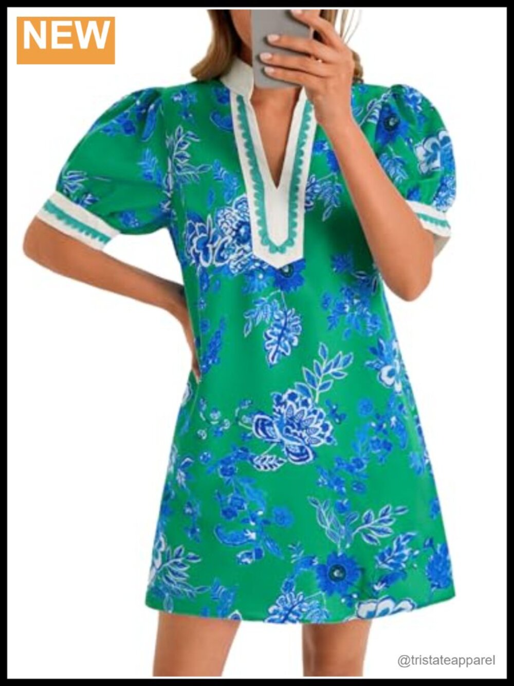 Womens Floral Mini Dress Puff Sleeve V-Neck Casual Summer Beach Sundress